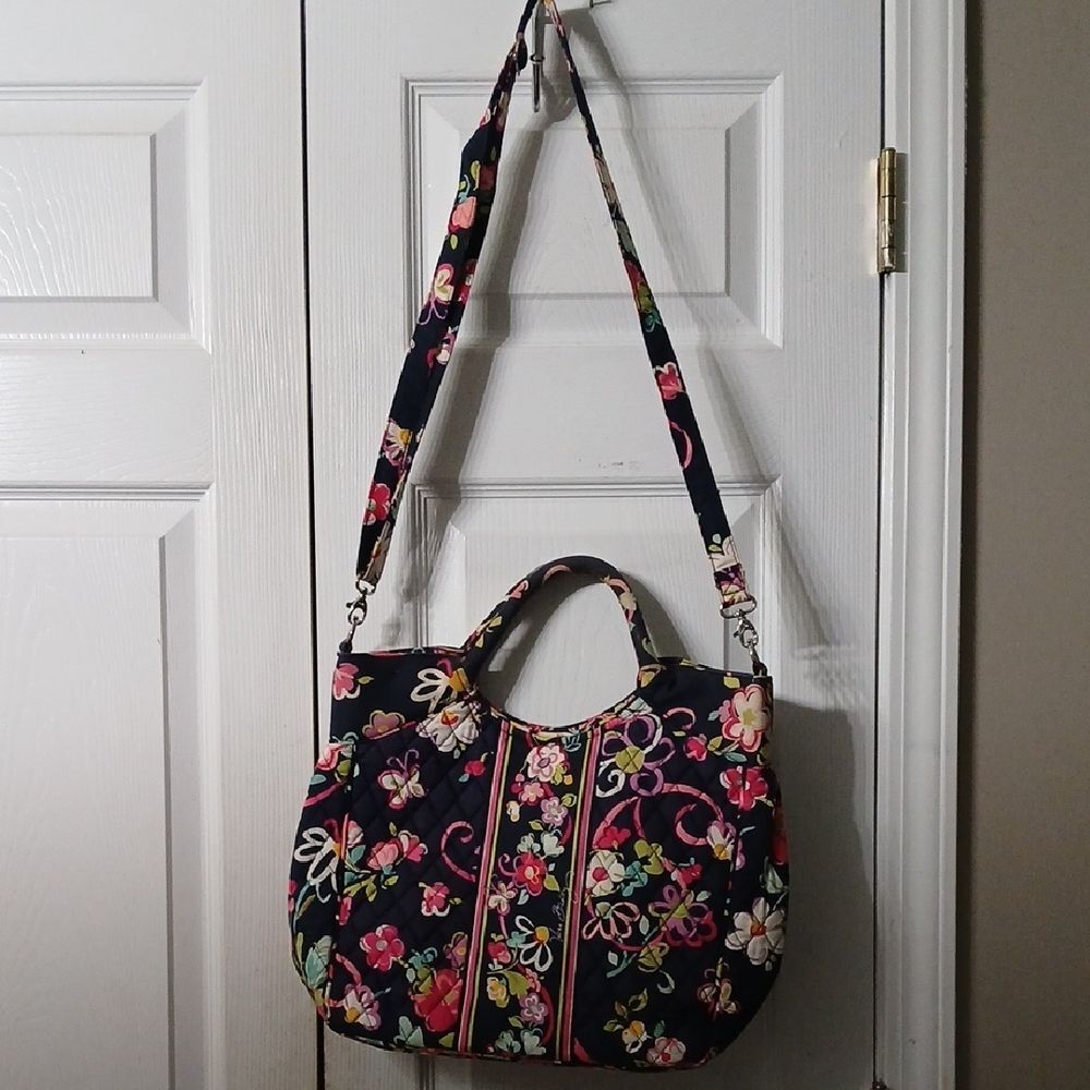 Vera Bradley Retired Navy Butterfly Ribbons crossbody purse